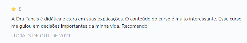 Curso Maestria do Dinheiro Funciona? Dra. Francis Paciornik