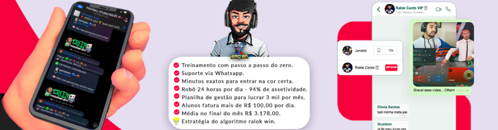 FOOTBALL STUDIO RALOK WIN  Funciona? Assertividade acima de 87% e chega á 98%, Mais de 120 sinais por dia otimizados, Sinais 24 horas, Sorteios Semanais.